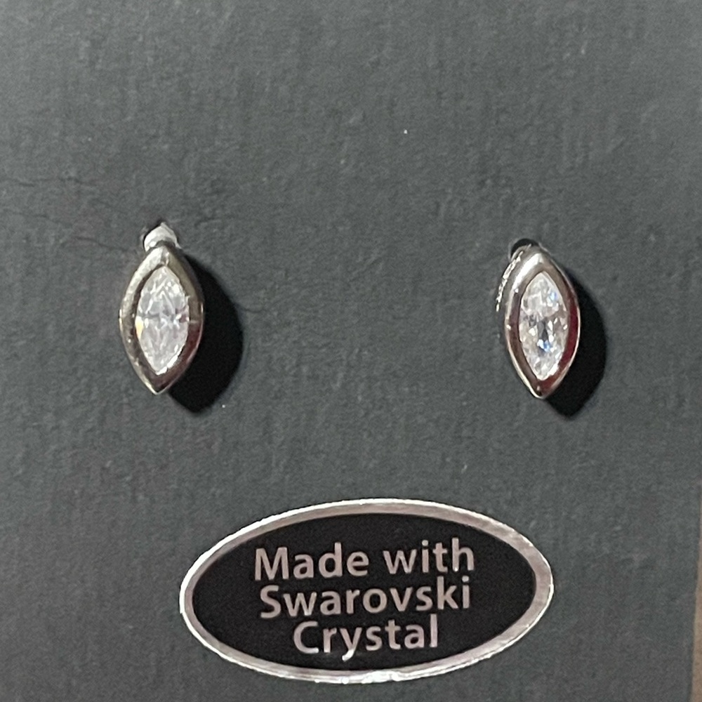 Swarovski Silver Marquise Crystal‎ Earrings.